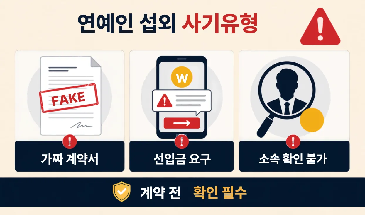 연예인 섭외 사기유형
